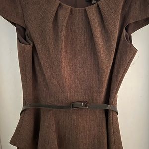 Classic brown dress with matching belt size 10